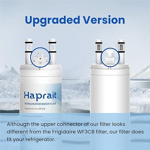 Miniatura 4 de WF3CB Filtro de agua de repuesto, HP006 compatible con Frigidaire WF3CB, Pure Source 3, WF425, 706465, 242069601, 242086201, 242017800, altura de 9