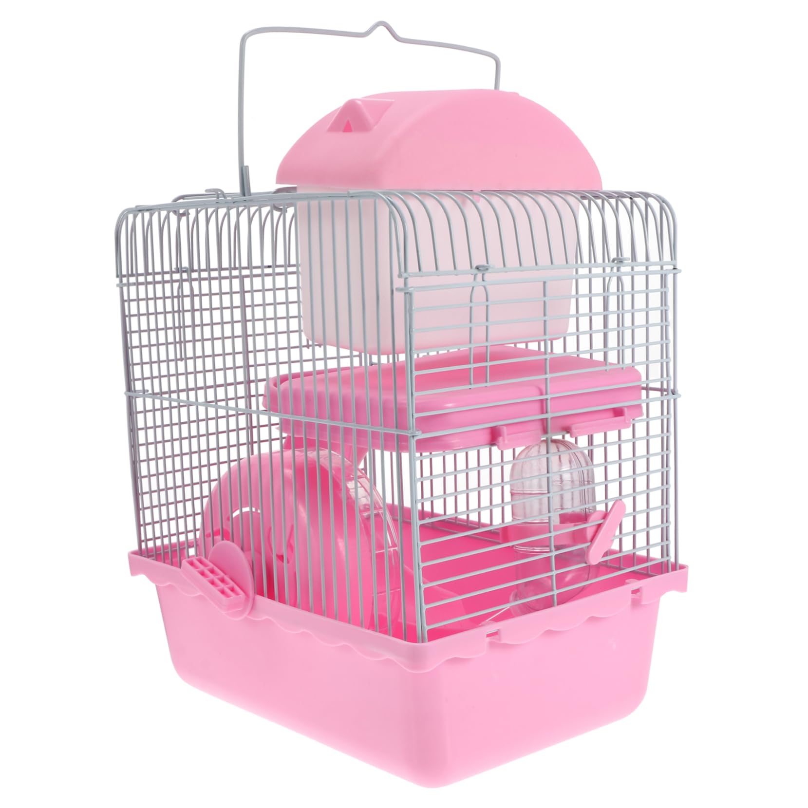 Jaula para Hámster de Doble Capa Rosa, Plástico, Pequeño Hogar