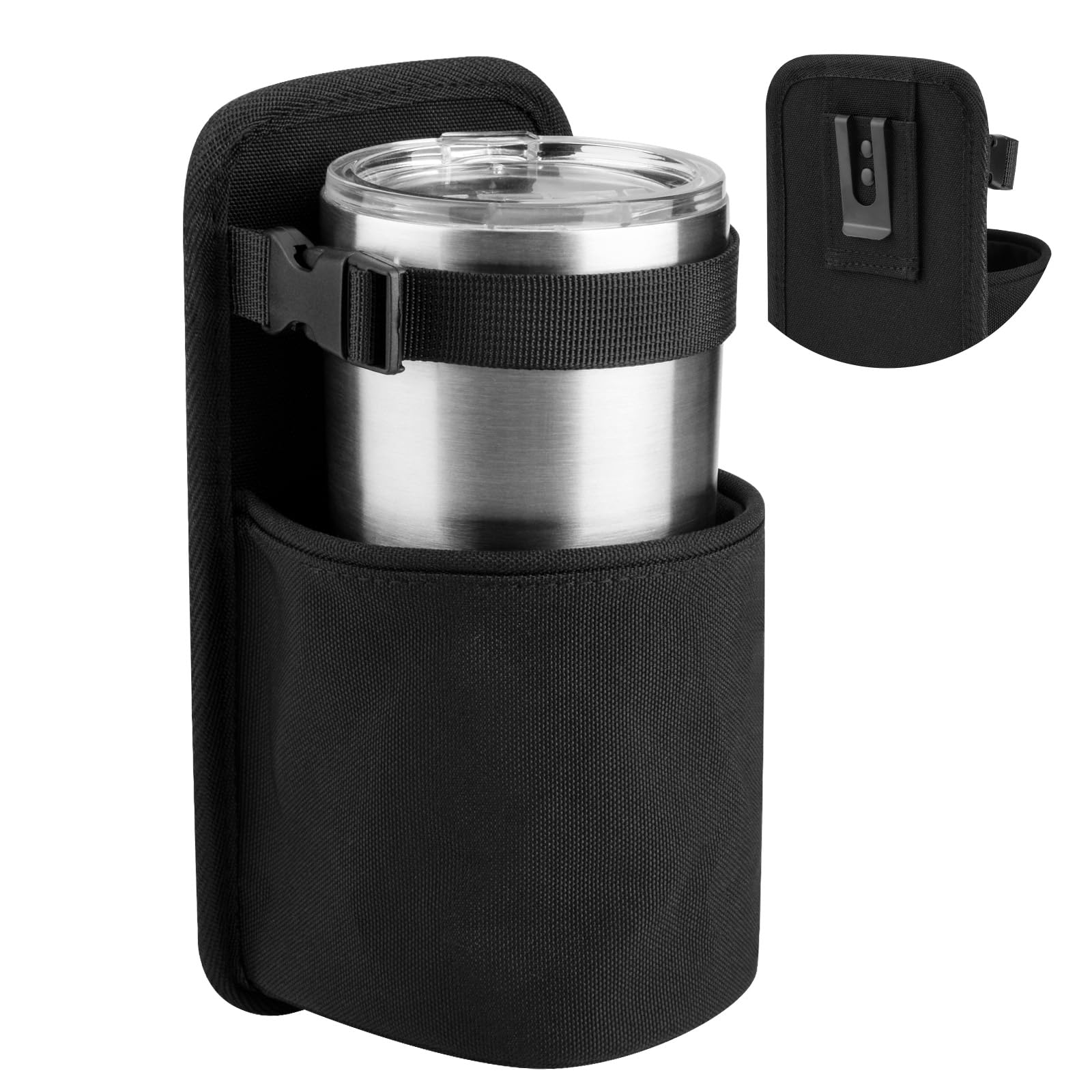 Xxerciz Water Bottle Carrier Holder with Belt Clip, Nylon Water Bottle Sleeve Insulated Beverage Bottle Pouch Bag for Walking Hiking Traveling