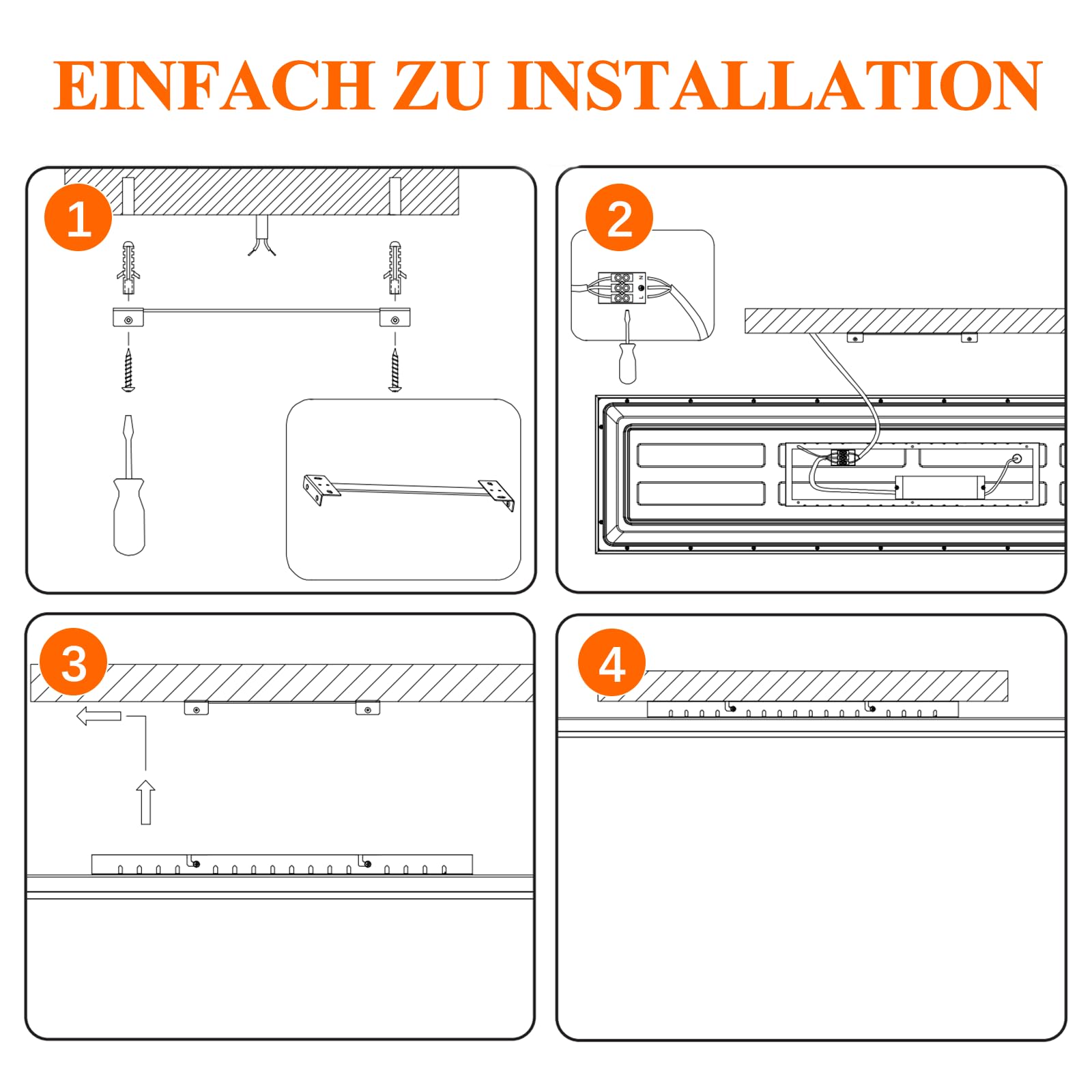 LED Panel Deckenlampe - 80x30cm Lang Rechteckig Deckenleuchte | Flach 39W Deckenpanel Dimmbar mit Fernbedienung Weiß Küchenlampe Tageslichtlampe für Büro Küche Flur Wohnzimmer Schlafzimmer