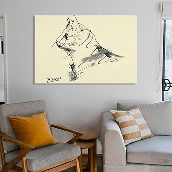 ピカソの猫アート・可愛い猫の絵画・キャンバス 30*40 ピカソ抽象画 猫絵画 抽象画 アート60×40cm キャンバスアート