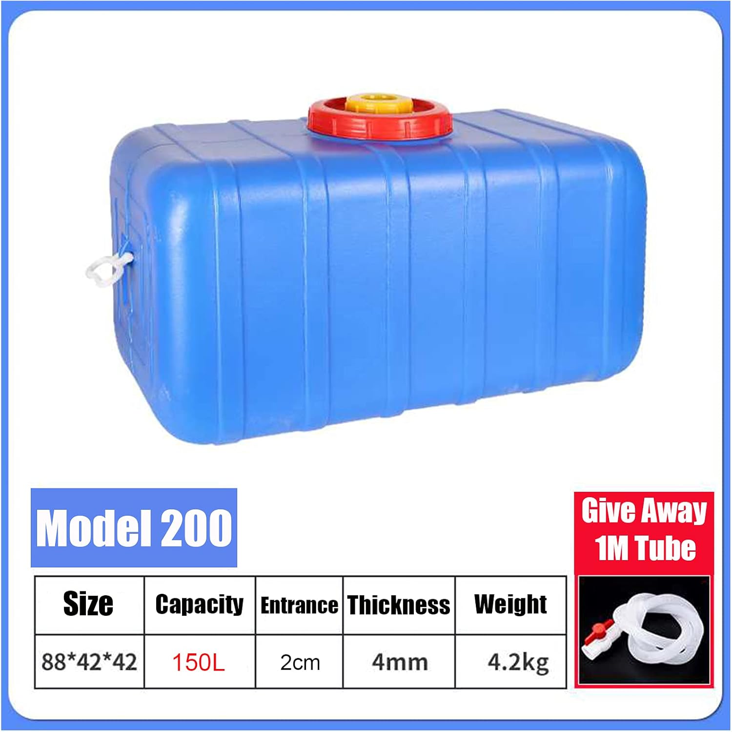 Water Tank 150L Outdoor Travel Multifunctional Water Tank，Cold Water Camping Water Storage Carrier Jug，Blue Plastic Water Container Drum，Domestic Water Storage Tanks