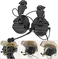 Vista 3 de Auriculares tácticos con diadema desmontable U94 PTT y adaptador de riel, para ARC, Mlok, riel del equipo Wendy, deportes de Airsoft (negro)