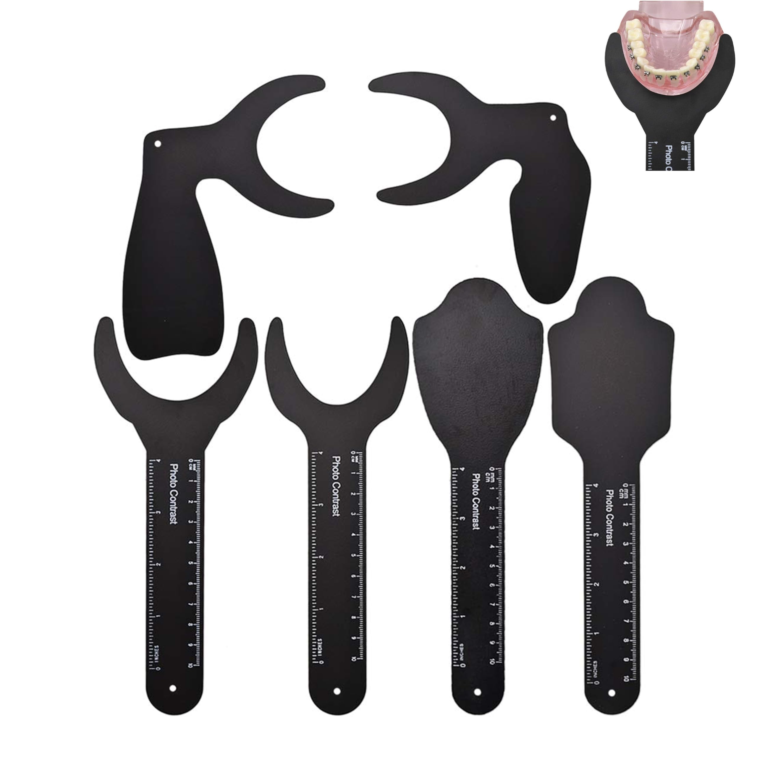 6 Pcs Dental Contraster Intraoral Photographic Dental Black Background Board Dental Photo Contrast Kit
