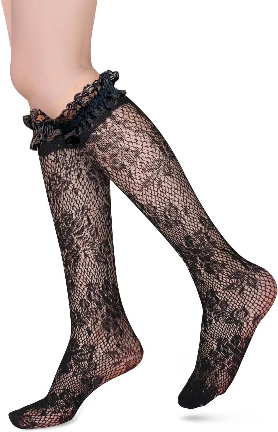 Lot 5 Chaussettes Transparentes Maille - Taille 38-42, Coton-Nylon, Pour Femmes