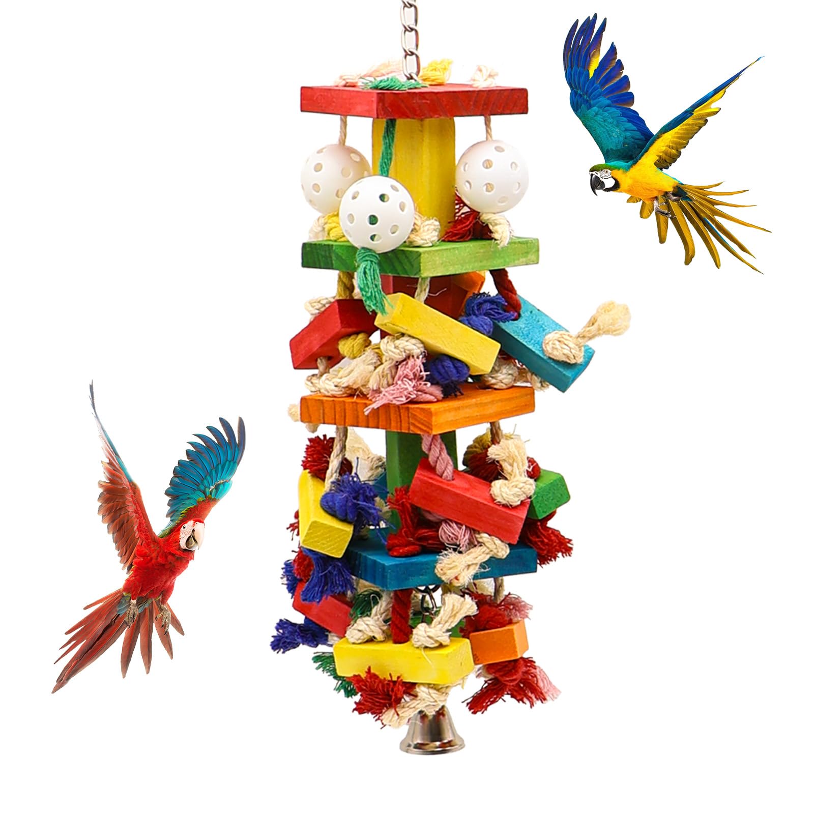 Juguetes interactivos de loros para pájaros grandes, cacatúa, cacatúa y periquito, cosas de juego para pájaros grandes, juguetes divertidos y atractivos para pájaros