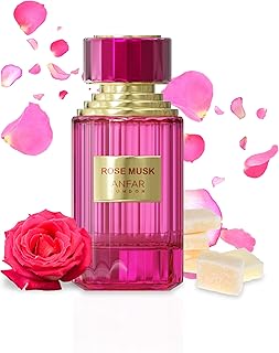 ANFAR LONDON Rose Musk Unisex Extrait de Parfum, Luxurious Long-Lasting Fragrance with Fresh Rose, Turkish Rose & Sweet Musk, Sophisticated Scent for Men & Women, for Daily & Special Occasions