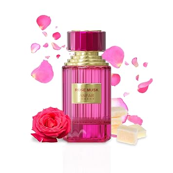 ANFAR LONDON Rose Musk Unisex Extrait de Parfum, Luxurious Long-Lasting Fragrance with Fresh Rose, Turkish Rose & Sweet Musk, Sophisticated Scent for Men & Women, for Daily & Special Occasions
