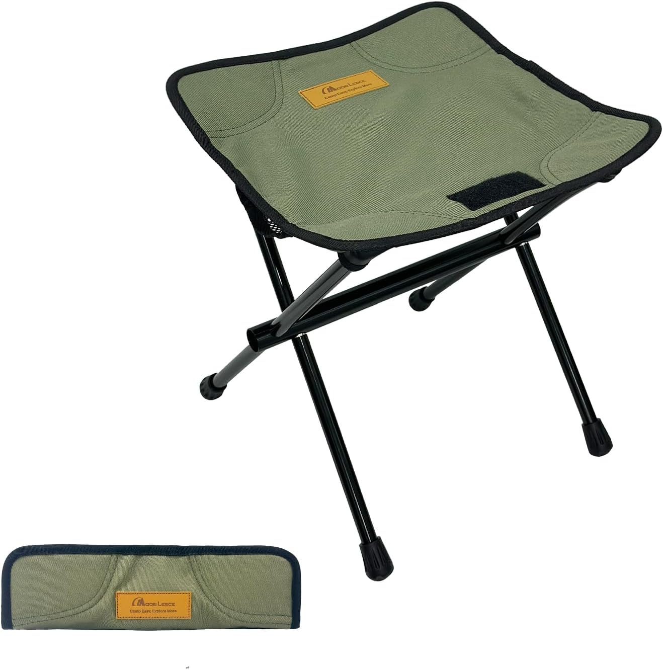MOON LENCE Collapsible Stool, Compact Aluminum Folding Stool with Storage Bag, Lightweight Camping Stool Small Portable Seat for Camping, Hiking, Fishing, Gardening (Green)