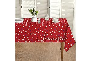 Horaldaily Patriotic 4th of July Tablecloth