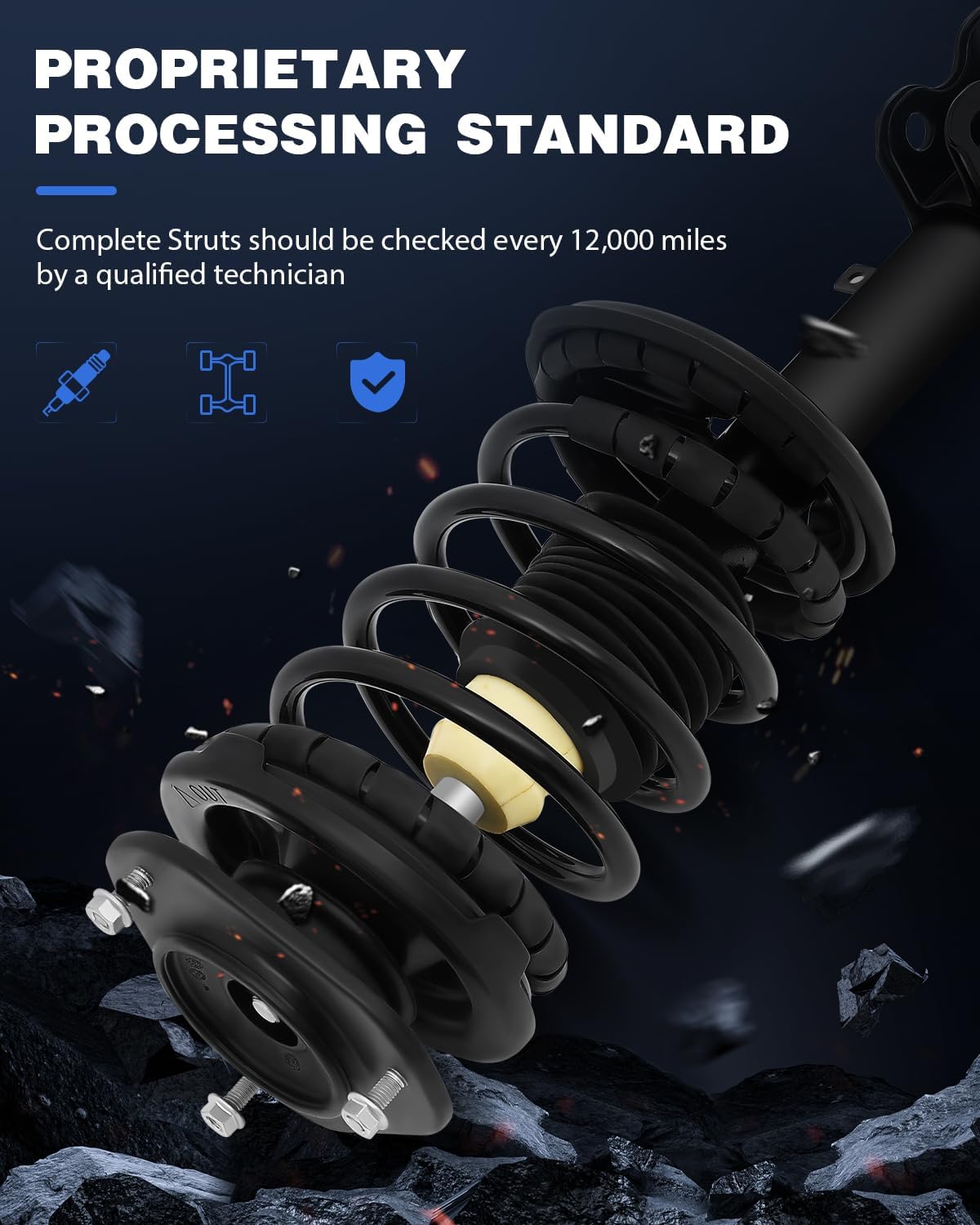 ECCPP Complete Struts Spring Assembly Front Struts Shock Absorber Fit for 1998-2002 for Chevrolet Prizm,1993-2002 for Toyota Corolla Set of 2