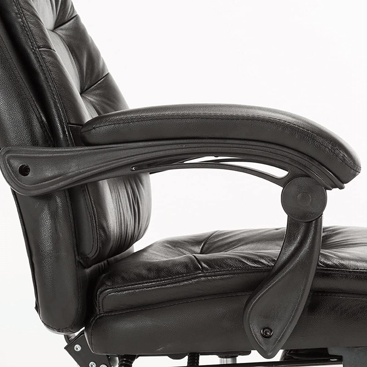 Computer Gaming Chair Home Office Chairs Cowhide Desk Chair Ergonomic Video Game Chairs Reclining Boss Chair with Footstool Black (Color : Black) (Brown)