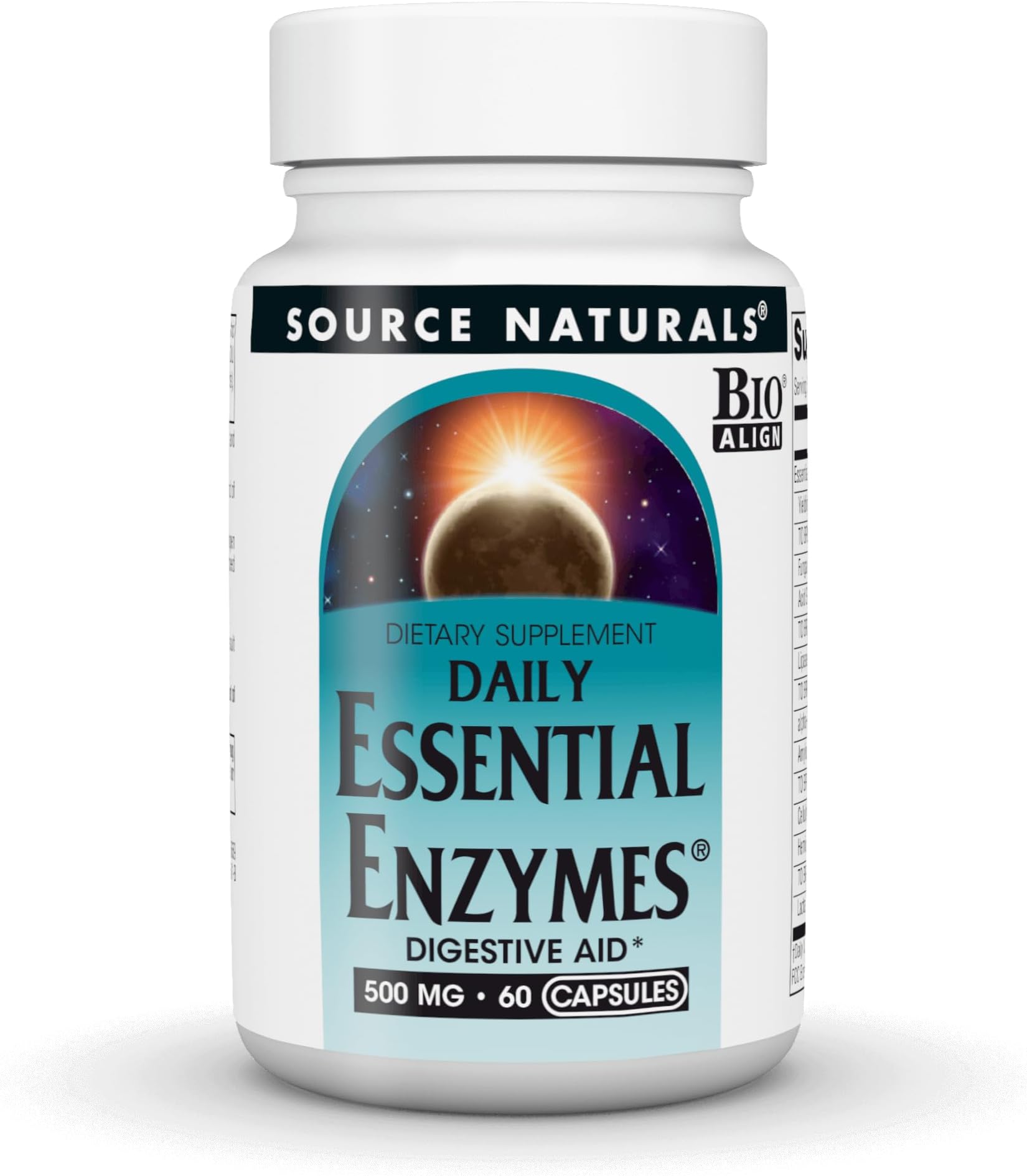 Source Naturals Essential Enzymes, 500mg, 60 Capsules