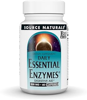 Source Naturals Essential Enzymes, Bio-Aligned Multiple Enzyme Supplement Herbal Defense for Digestion, Gas, Constipation & Bloating Relief - Supports A Strong Immune System* - 500mg - 60 Capsules
