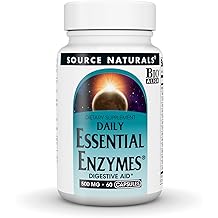 Source Naturals Essential Enzymes, Bio-Aligned Multiple Enzyme Supplement Herbal Defense for Digestion, Gas, Constipation &amp; Bloating Relief - Supports A Strong Immune System* - 500mg - 60 Capsules
