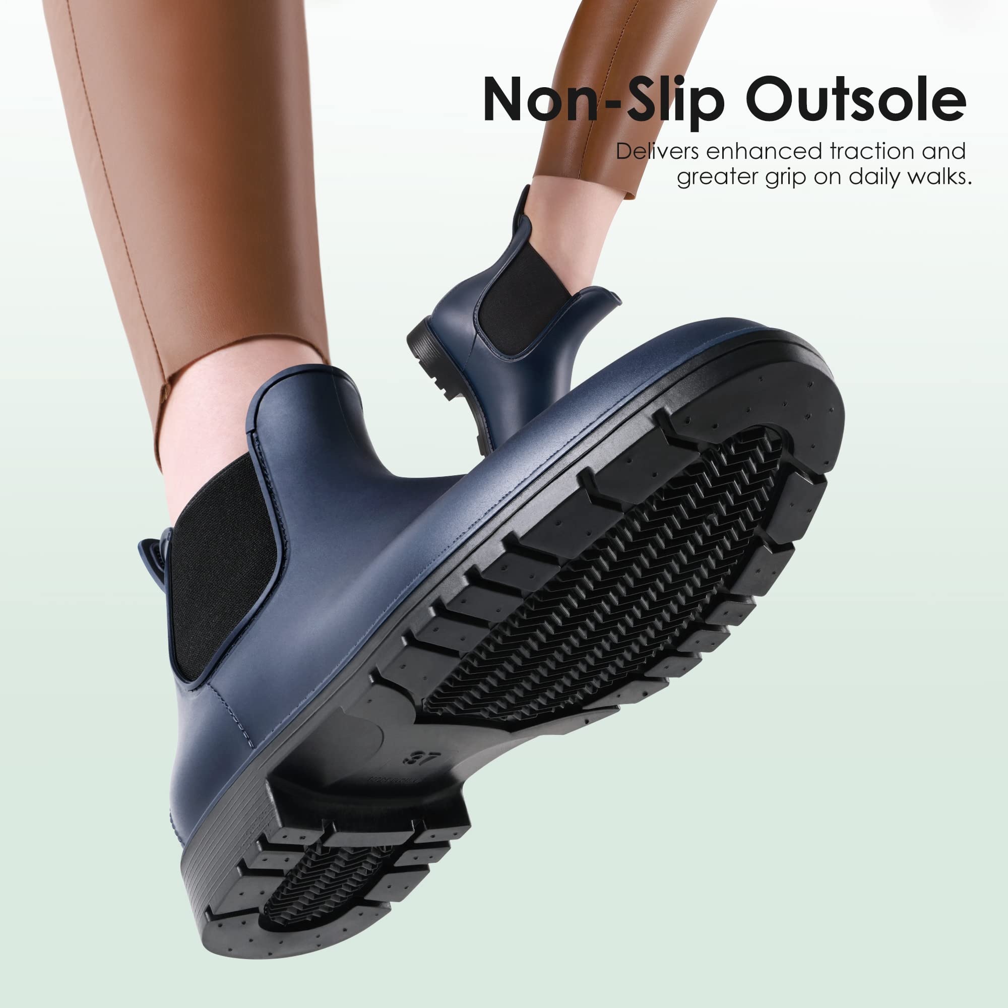 DREAM PAIRS Stivali da Pioggia Donna Chelsea Wellington Rain boots Impermeabili Stivaletti Elastico Outdoor Ankle Boot