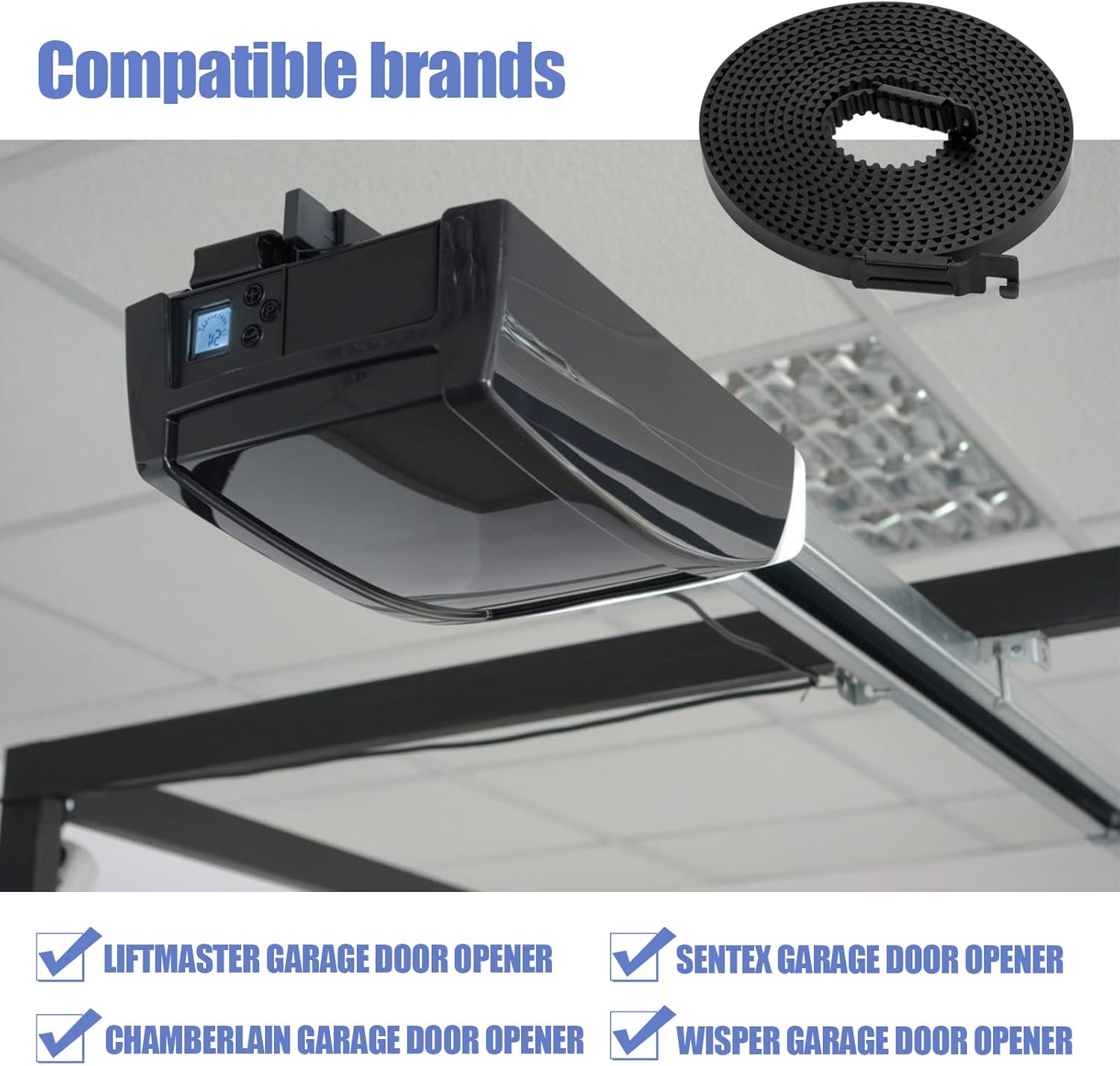 41A5250 Garage Door Drive Belt Assembly for 7' Liftmaster, Sears, 237" Chamberlain Garage Door Opener HD600, WD952KD, WD952KLD, WD822KD, WD912KS