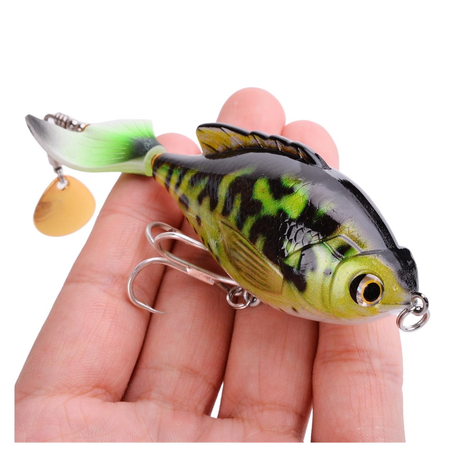 INEOUT 5 Pièces Spinner Leurre De Pêche 9.5cm 16.5g Popper Wobblers Queue Rotative Topwater Manivelle for Truite Brochet Matériel De Pêche