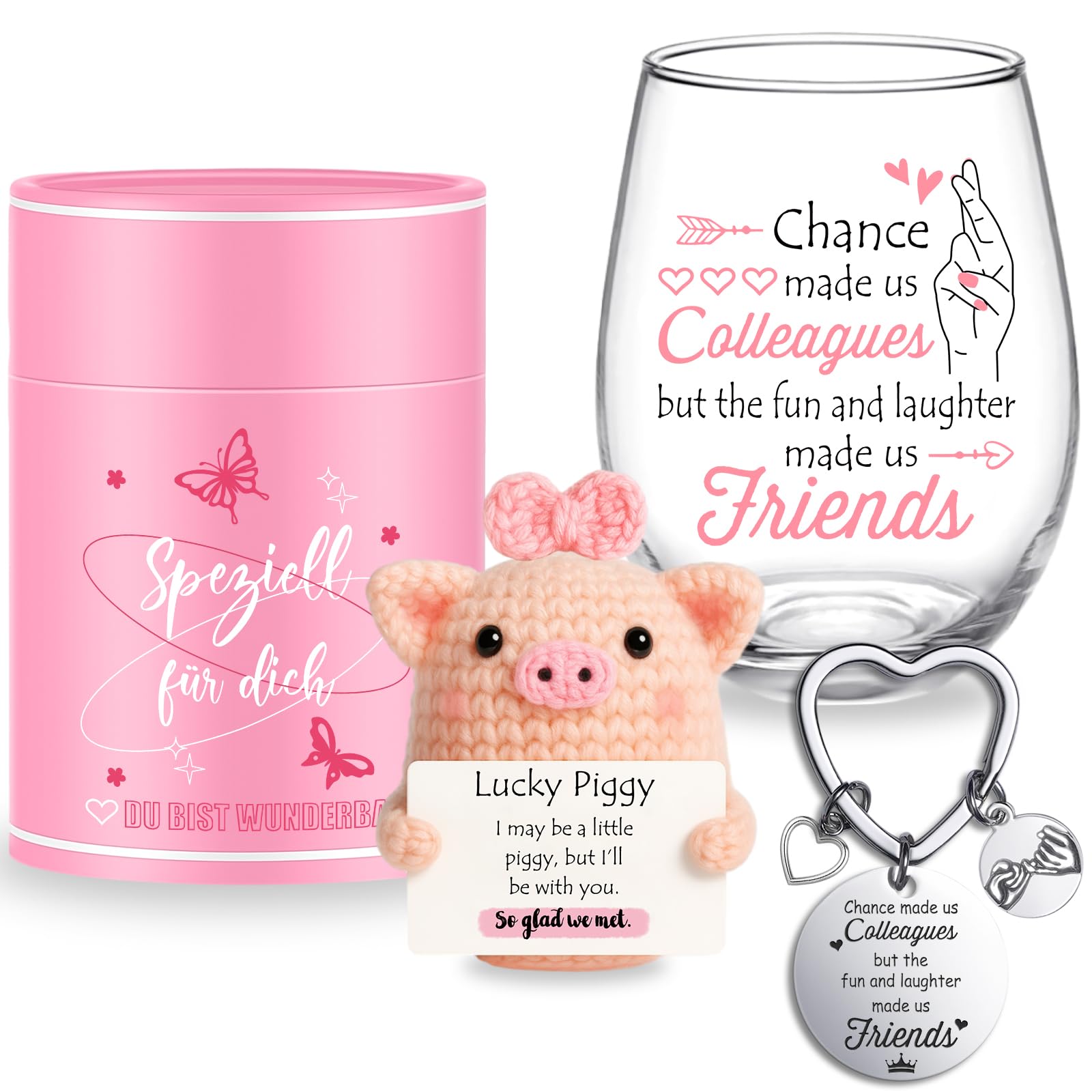 Tixlux Geschenk für Kollegin, Weingläser Abschiedsgeschenk, DankeschönGeschenk, Ruhestandsgeschenk, Willkommensgeschenk für Arbeitskollegin, Personalisiertes Büro Geschenk 450ml (Colleague)