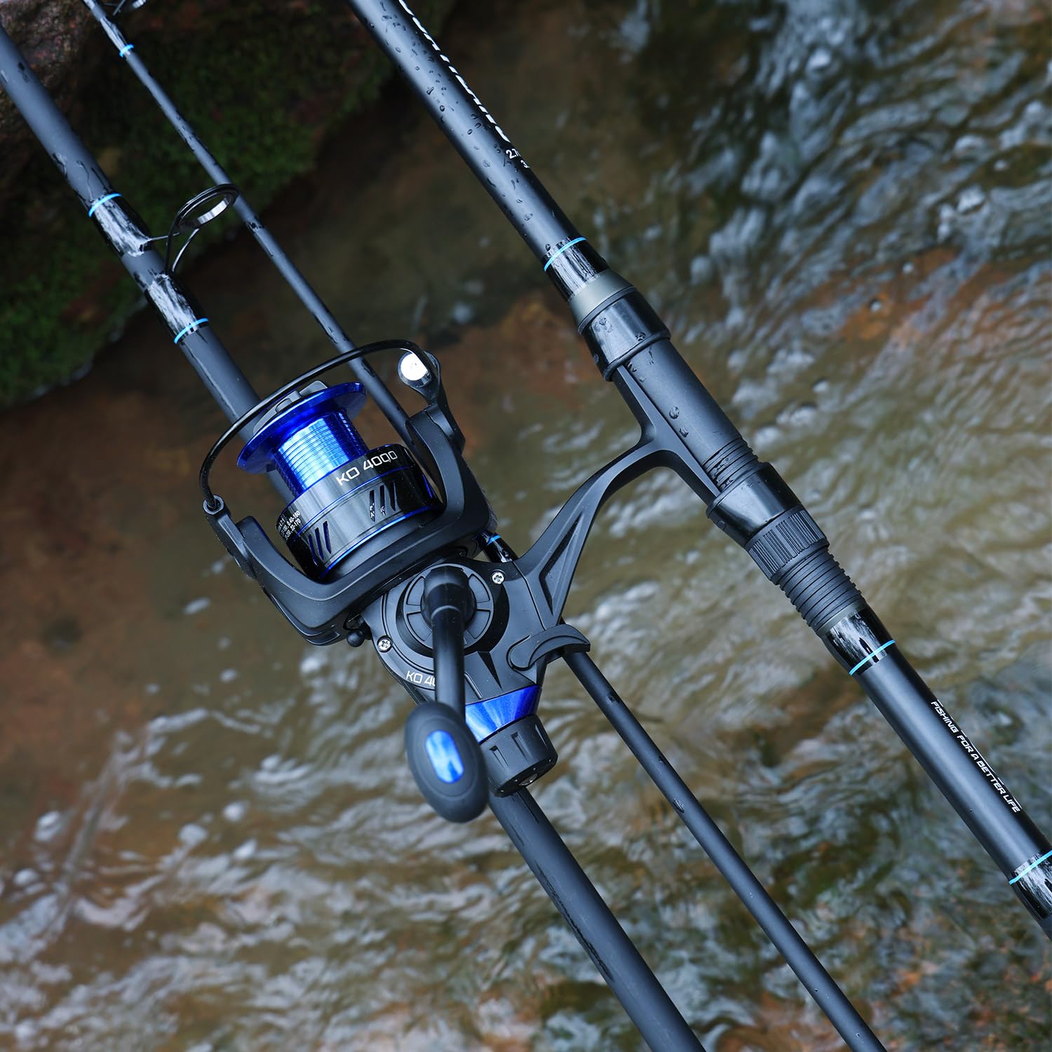 Sougayilang Canne à pêche à la carpe et moulinet, 3 sections de haute qualité en carbone, canne à pêche et moulinet, kit de pêche à la carpe avec ligne de pêche, hameçons