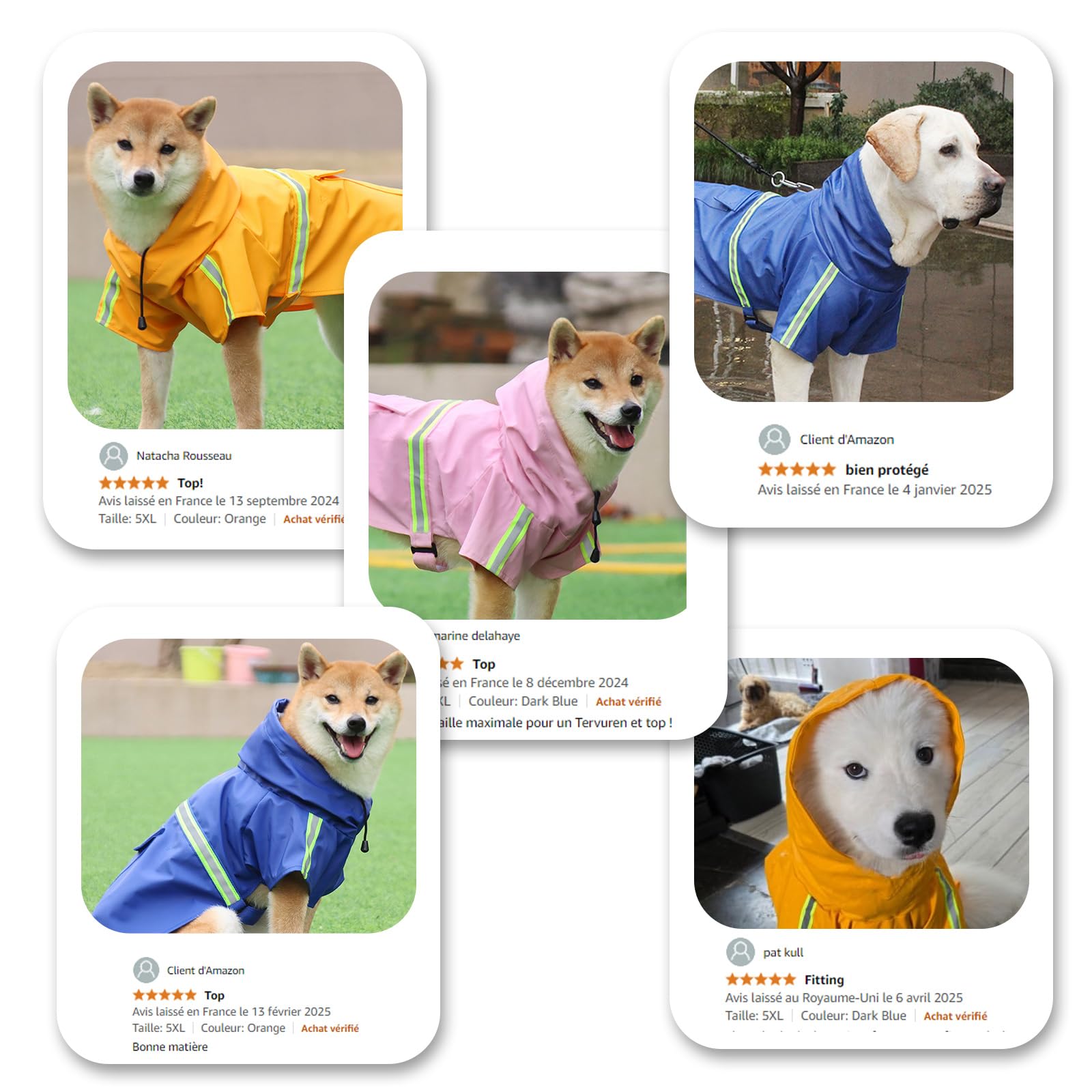 Impermeabile Per Cani Con Cappuccio - Leggero E Riflettente - Foto 7