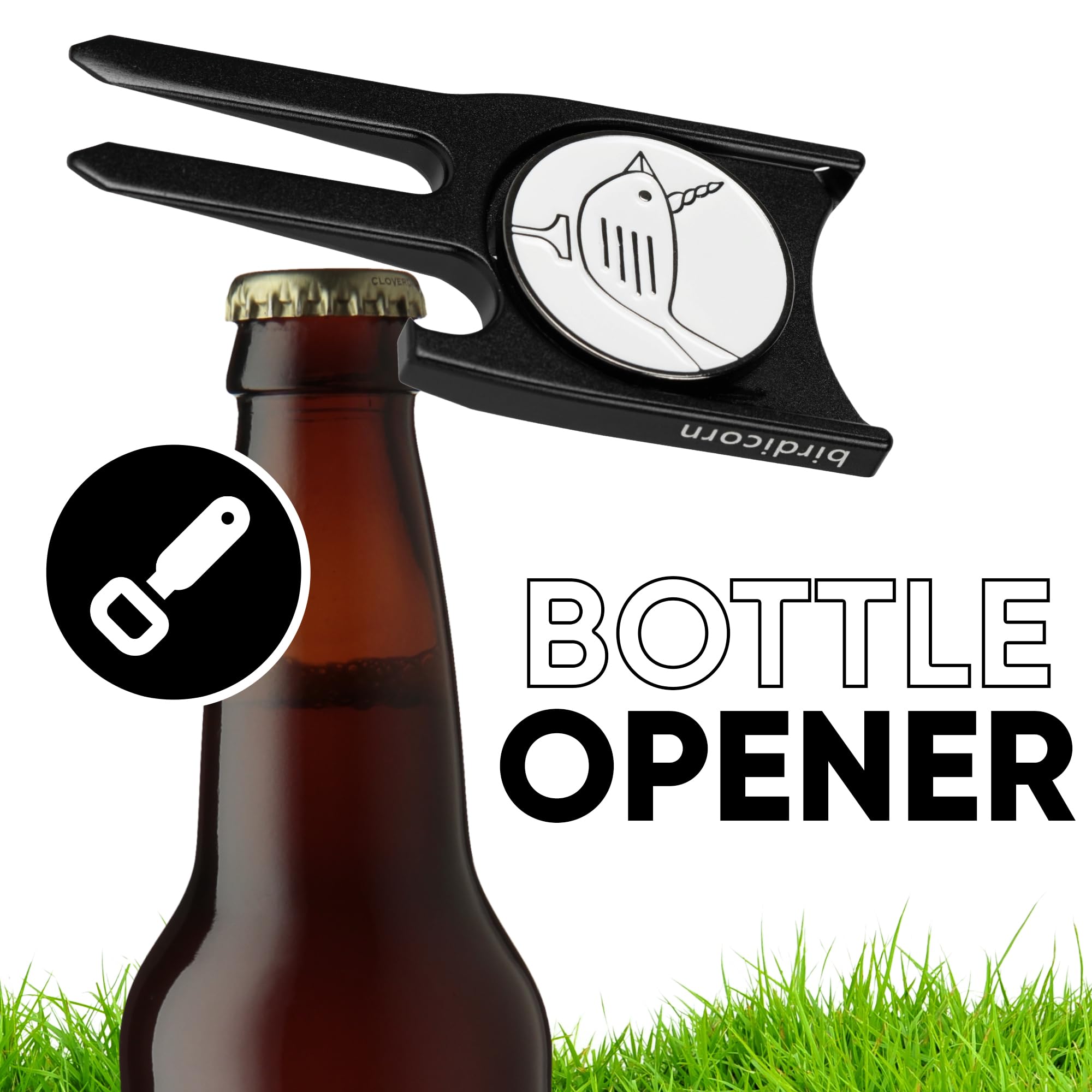 Birdicorn Golf Divot Repair Tool & Golf Ball Marker 6-in-1 Golf Divot Tool