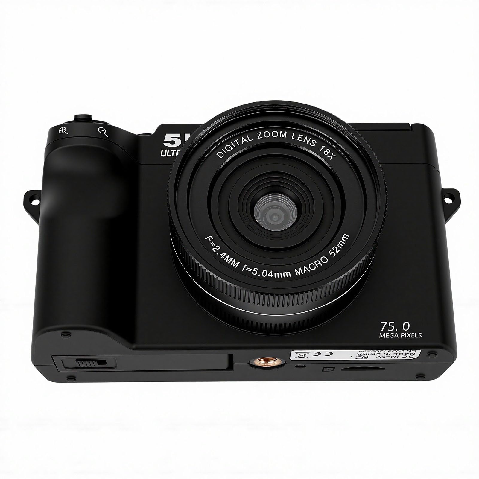 Fotocamera Mirrorless 5K, Fotocamera Vlog retrò con Doppio Obiettivo da 75 MP con Flash Pop-up, Schermo da 3 Pollici, Connessione App Zoom Digitale 18x, per la Registrazione di