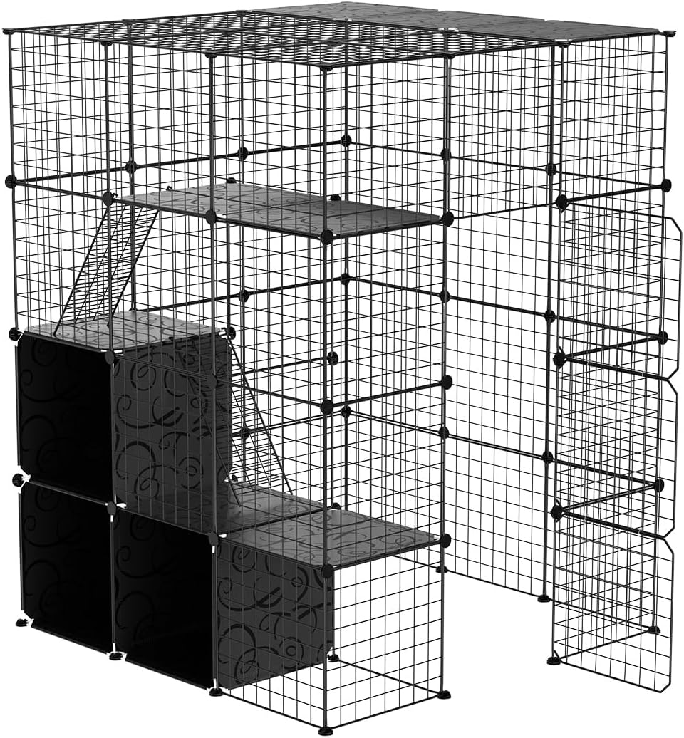 Large Cat Cage Indoor DIY Enclosure Playpen Metal Cat