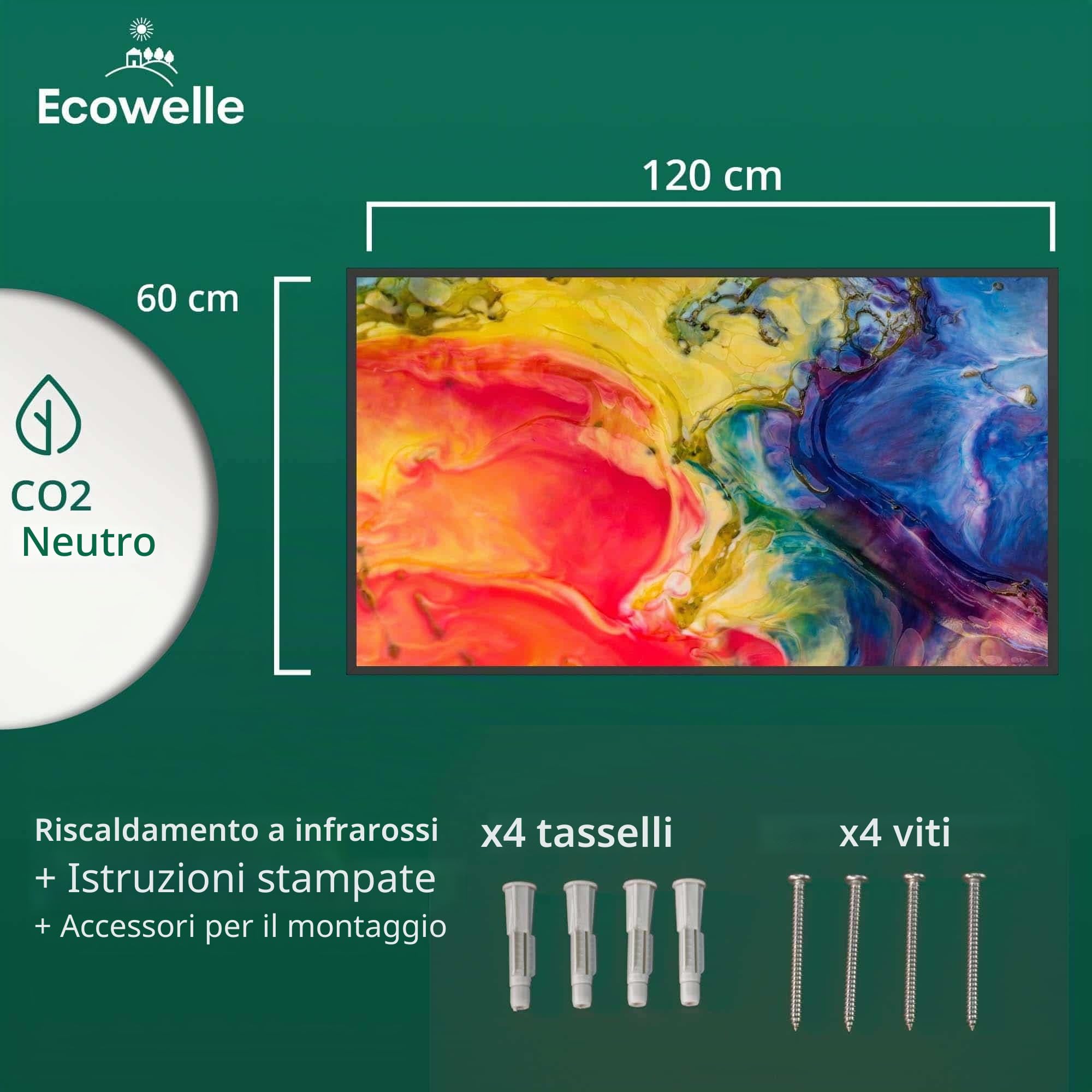Riscaldatore a infrarossi Immagine | 1200 Watt | 60x120 cm | Riscaldamento a infrarossi| | Fatto in Germania