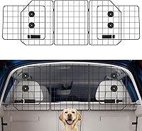OUSHENG Heavy-Duty Adjustable Dog Car Barrier for SUV & Trucks - Universal Pet Trunk Divider Gate, Secure Wire Mesh Separator for Safe Pet Travel