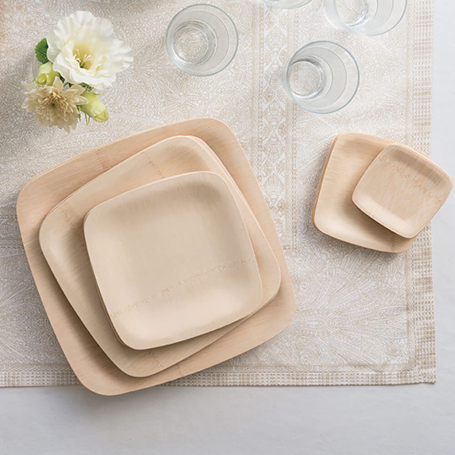 Amazon.com: Bambu Pack of 12-5 Inch Disposable Bamboo Plates