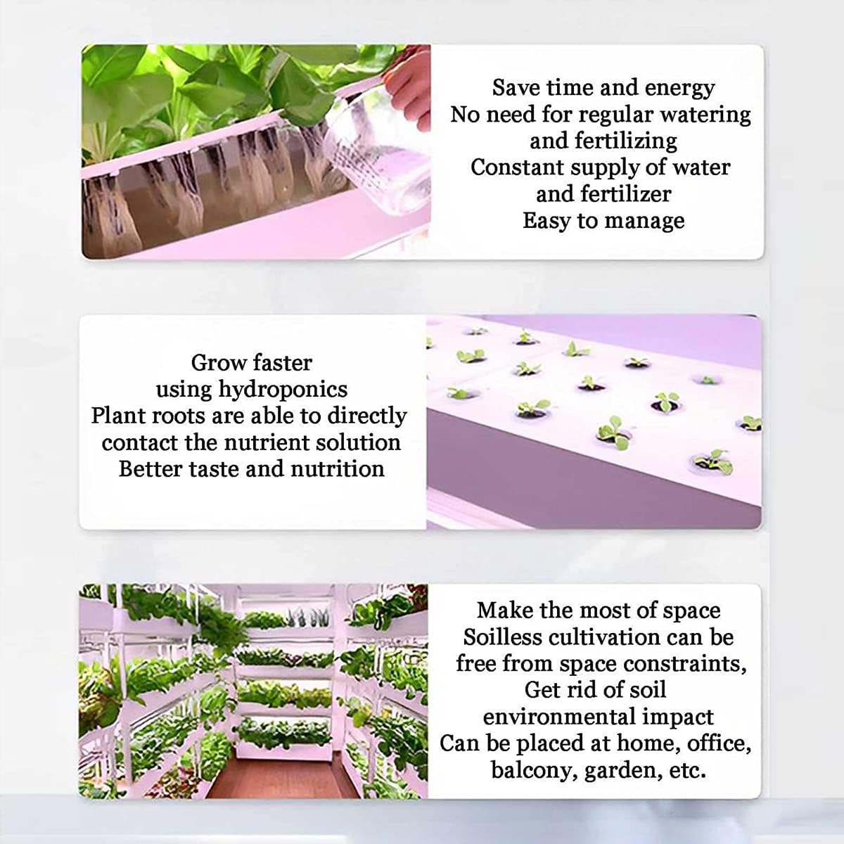 GeRRiT Hydroponic Growing System with Automated LED Grow Lights, Vertical Farming for Indoor Tower Garden, Intelligent Multi-Layer Planter Soilless Cultivation Equipment,64holes