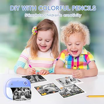 Thermal paper (5 rolls) for children's camera, children's camera, children's camera, instant printing paper, thermal printer paper, white, inkless printing paper, easily replaceable