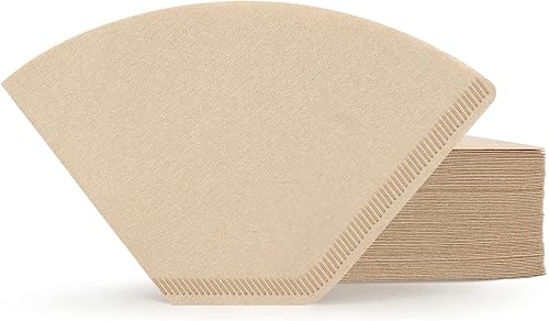 Segarty Filtros de cono de café #1, paquete de 100 unidades, 1-2 tazas, papel marrón natural sin blanquear, desechable, para la mayoría de las