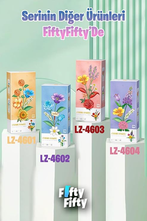 Wagonlife Loz Decorative And Collectible Flower Bouquet 574 Piece Flower Model Making Set FFLZ-4603