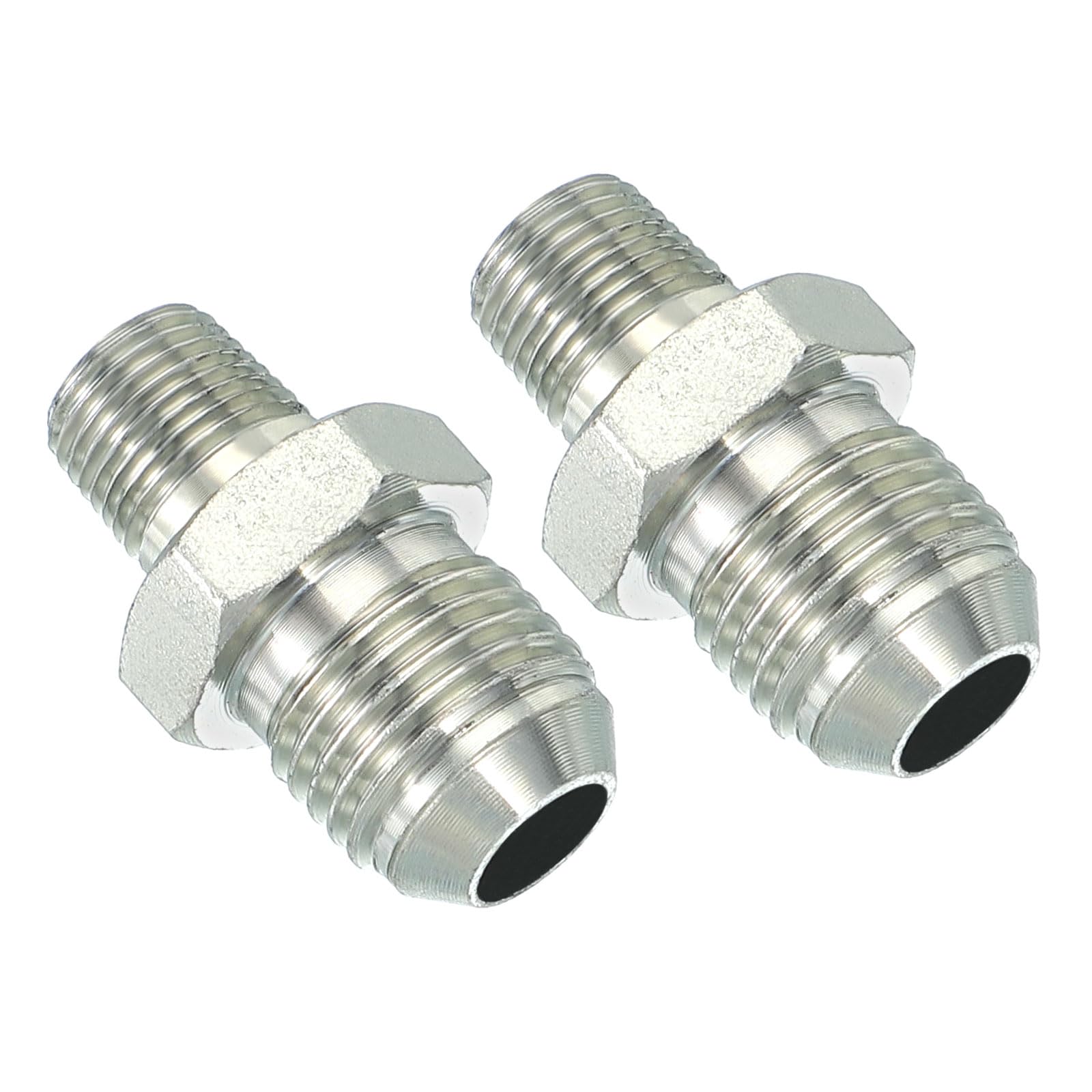 PATIKIL Pipe Adapter Connector 9/16" Male 74 ° Flare JIC x 1/8" Male R Pipe Fitting 2 Pcs Oil Feed Restrictor Fitting Hydraulic Connector for Oil Steam Water Pipelines System