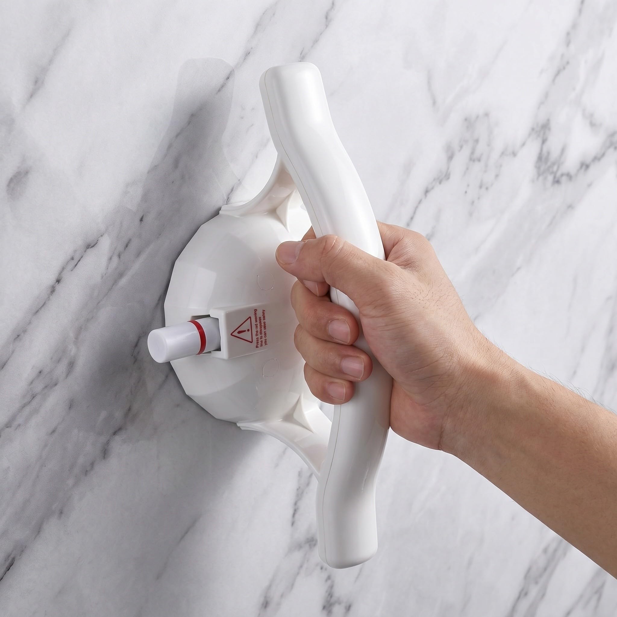 Lurrose Barra de agarre con ventosa para bañera y ducha, asa de seguridad resistente para baño para personas mayores y sillas de ducha, la barra de agarre se puede fijar a azulejos, vidrio y