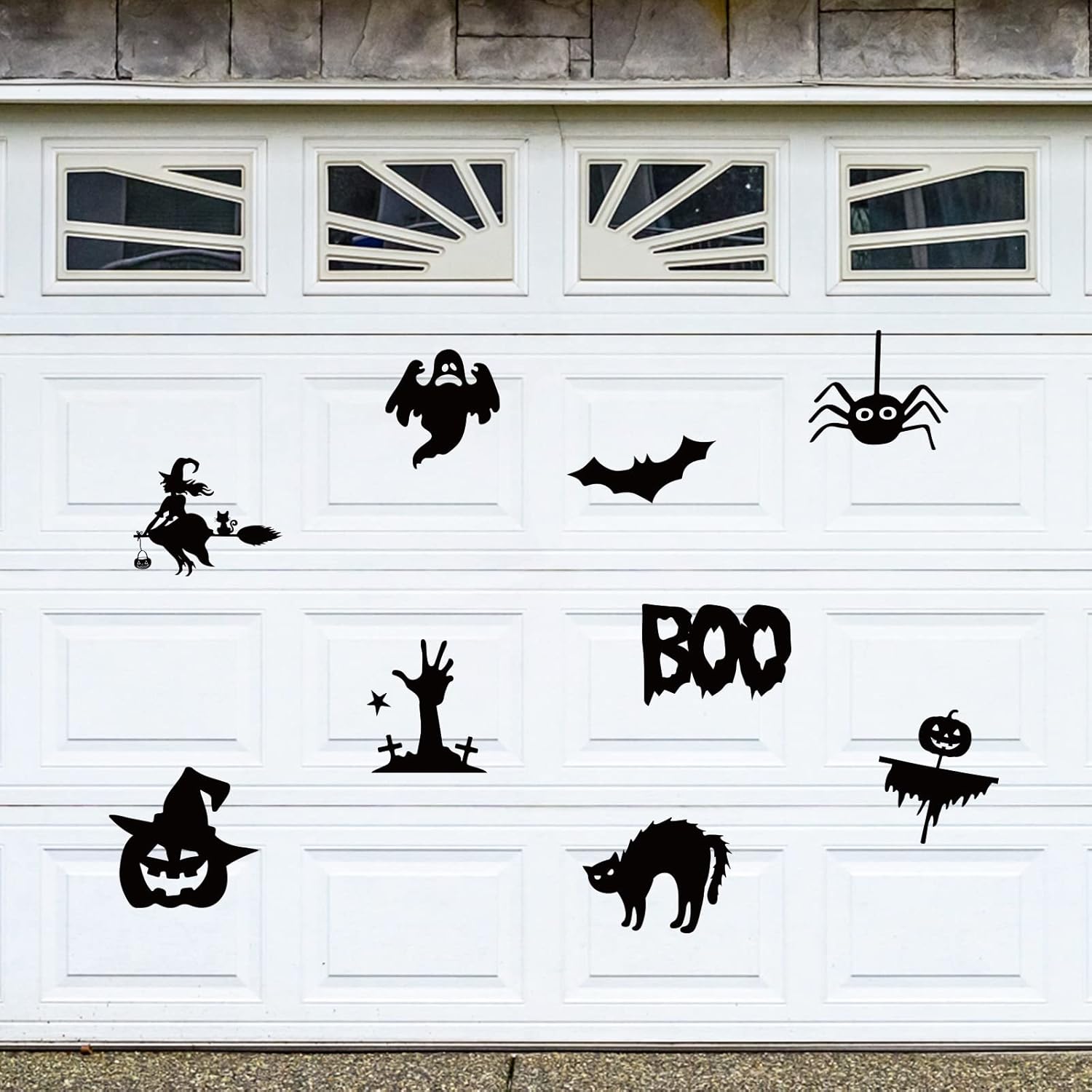Whaline Large Halloween Garage Door Black Witch