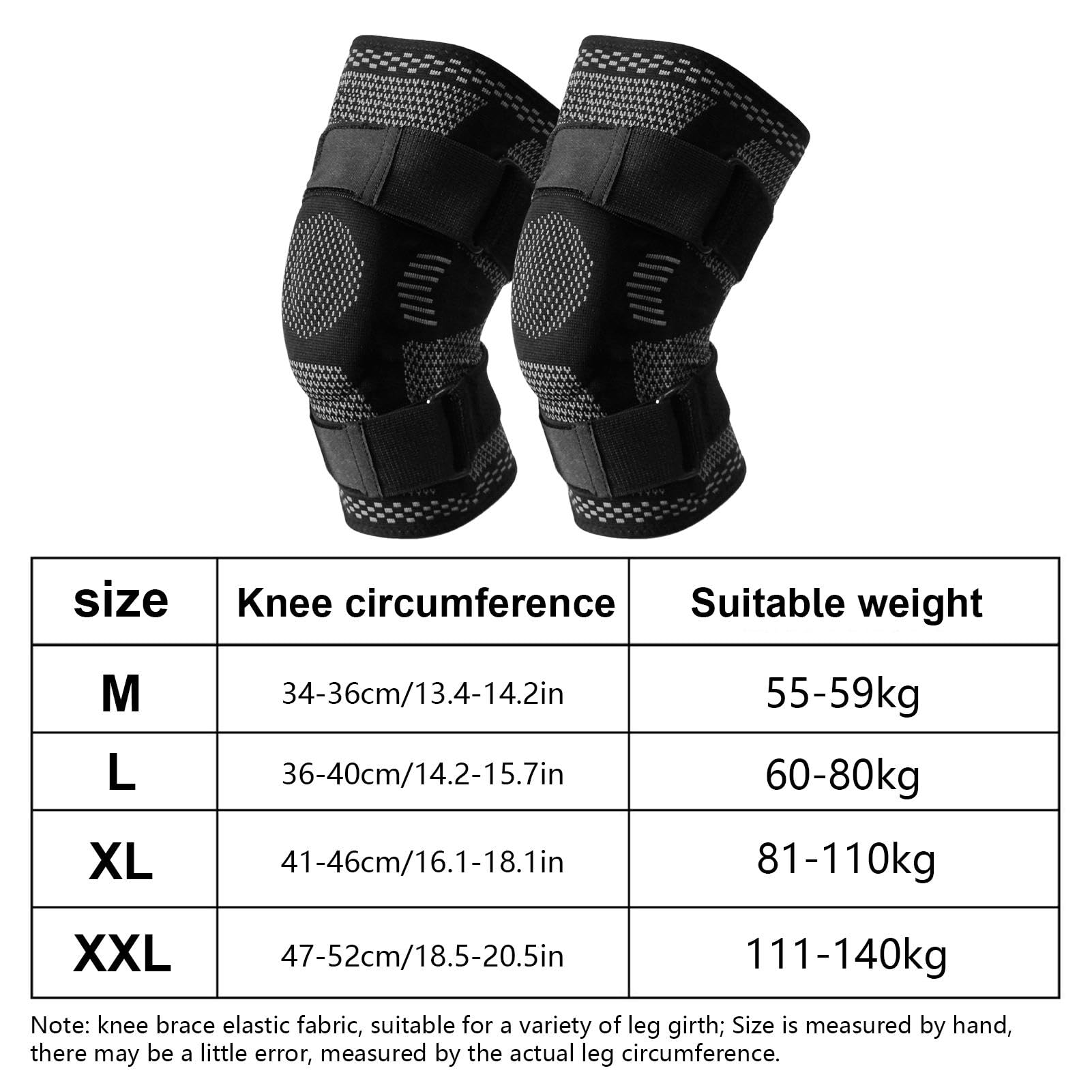 Generico Ginocchiere sportive, manica a compressione per ginocchio,Bretelle protettive imbottite per ginocchia e gambe traspiranti e imbottite - 1 paio di ginocchiere sportive elastiche antiscivolo