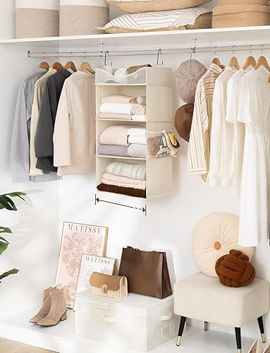 Miniatura 2 de StorageWorks Organizador colgante de armario, estantes colgantes de armario de 3 estantes con estante superior, 15  de ancho x 12 pulgadas de
