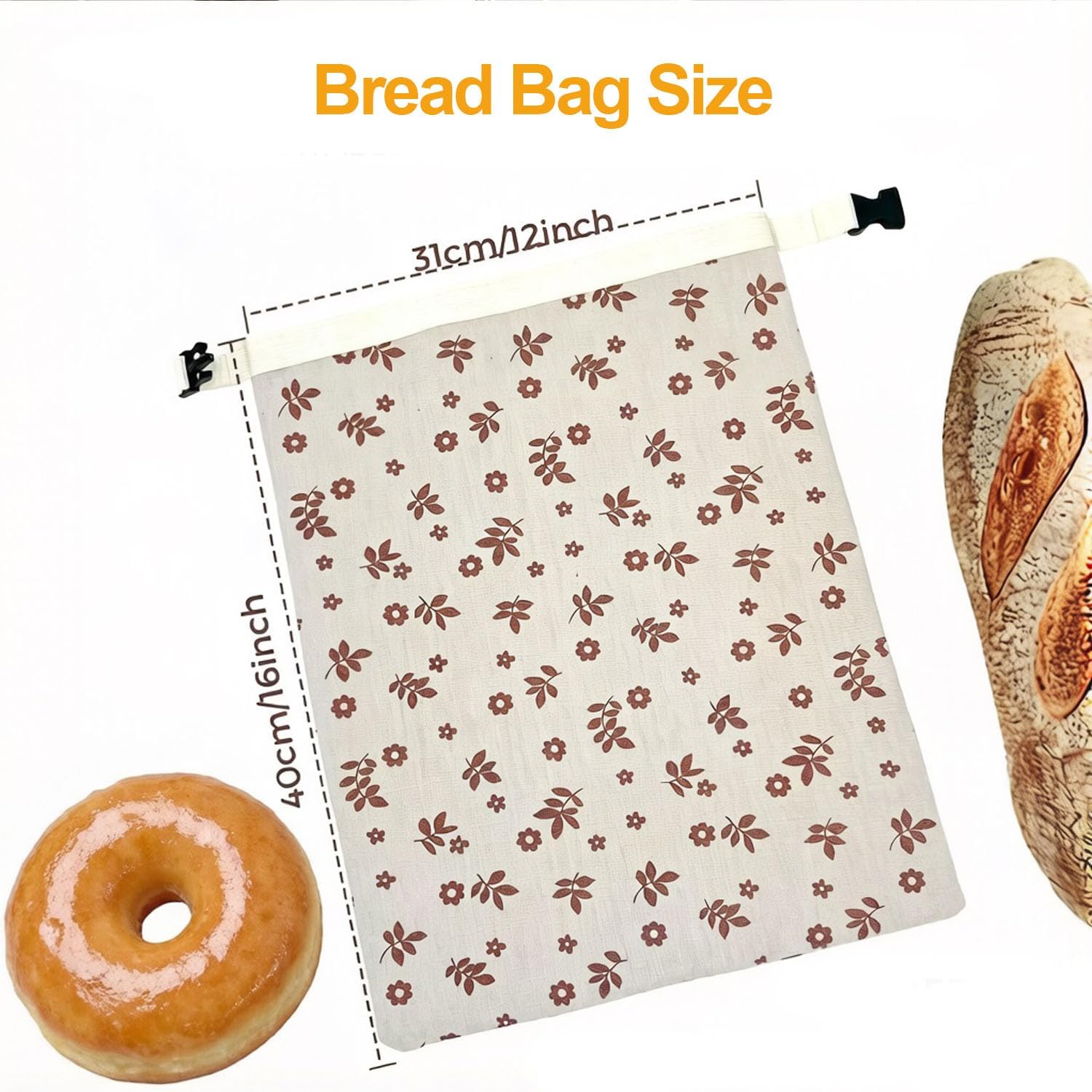 2 Pack Beeswax Bread Bags for Sourdough, Reusable Linen Bread Storage Bags, Eco-Friendly Waxed Cloth Bags for Homemade Bread, Baguette, Food Storage – Freezer Safe, 16 x 12 Inch image 2