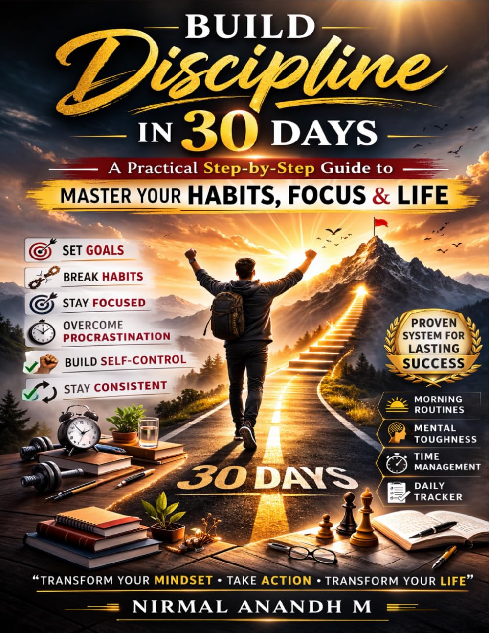 Build Discipline in 30 Days: A Practical Step-by-Step Guide to Master Your Habits, Focus & Life