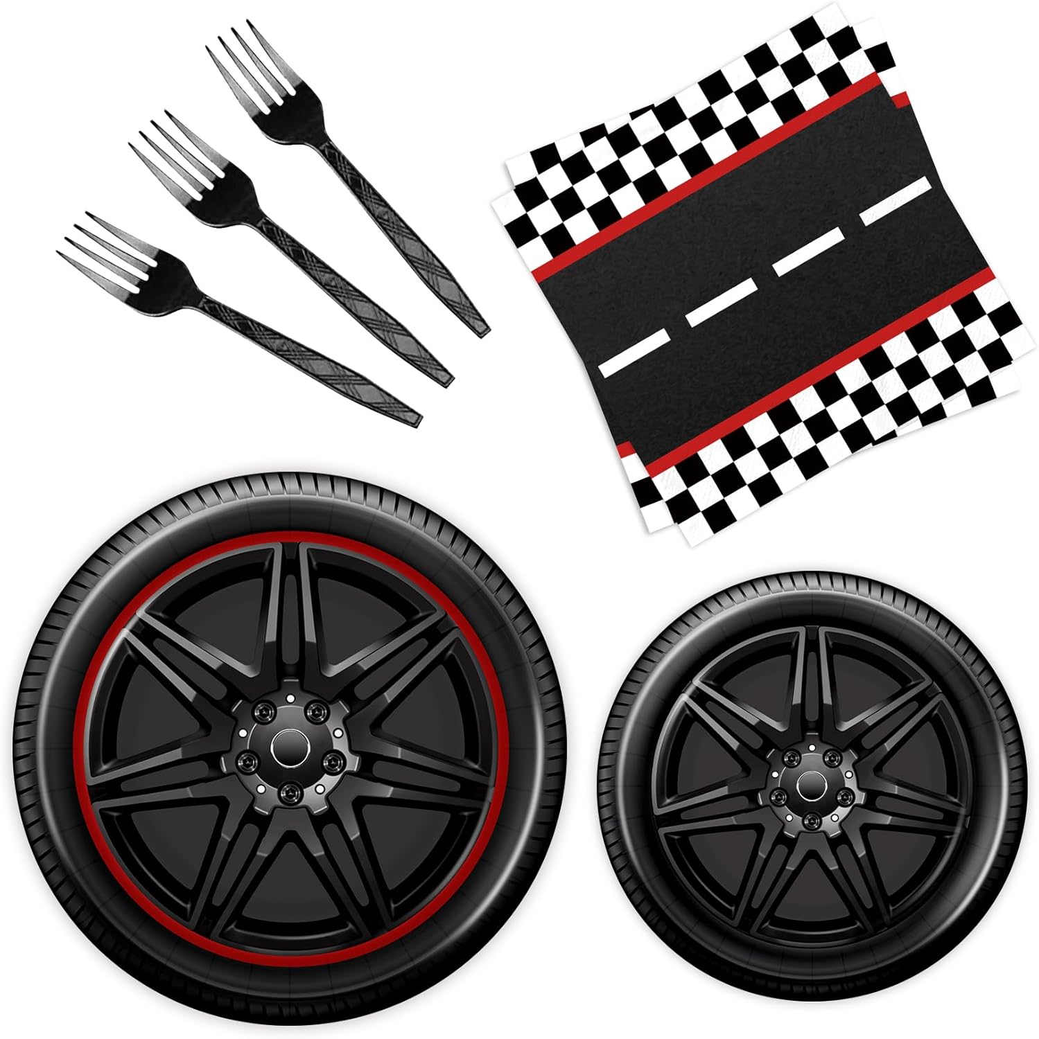 96 Pcs Race Car Plates and Napkins Party Supplies Race Car Birthday Party Decorations Race Car Party Favors Race Car Party Supplies for Boys