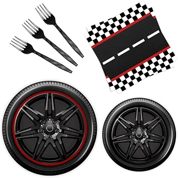 96 Pcs Race Car Plates and Napkins Party Supplies Race Car Birthday Party Decorations Race Car Party Favors Race Car Party Supplies for Boys