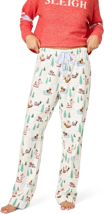 PJ Salvage Womens Flannel Drawstring Pajama Pant Bottom