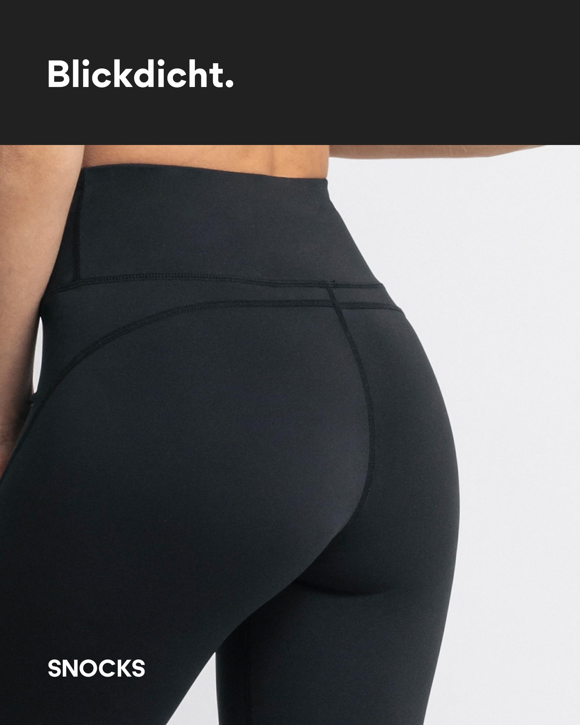 Snocks Sport Leggings Damen- Blickdicht, High-Waist-Bund, elastisch & mit Tasche - Gr. XS - 3XL - Sporthose, Yogahose, Sportleggins
