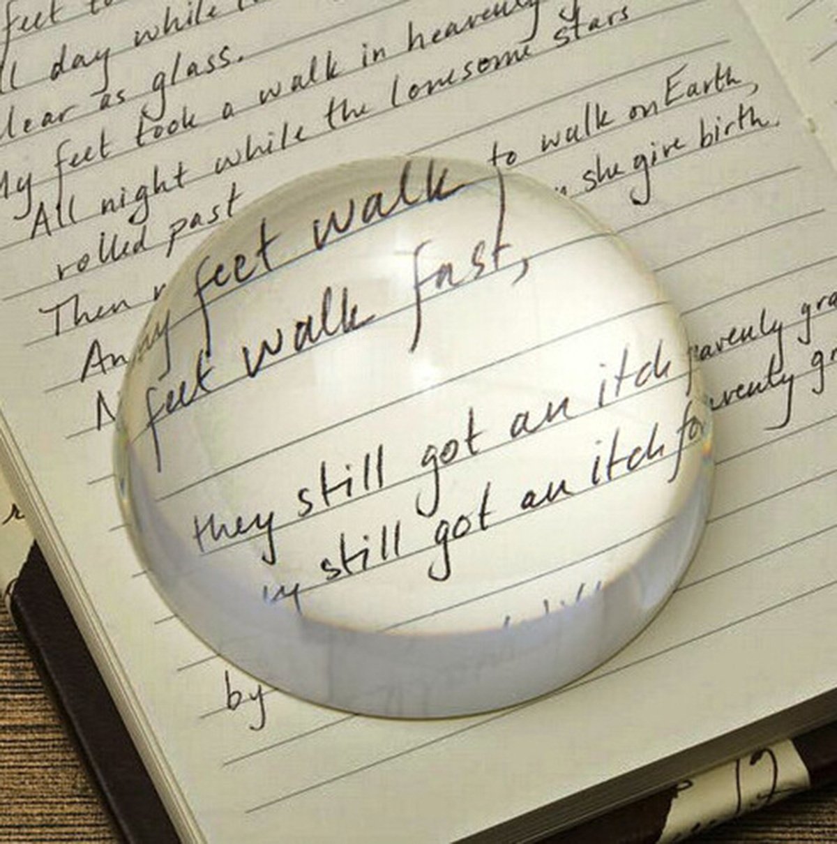 100Mm Large Magnifying Glass Dome Paperweight Crystal Hemisphere Magnifier Reading Aid