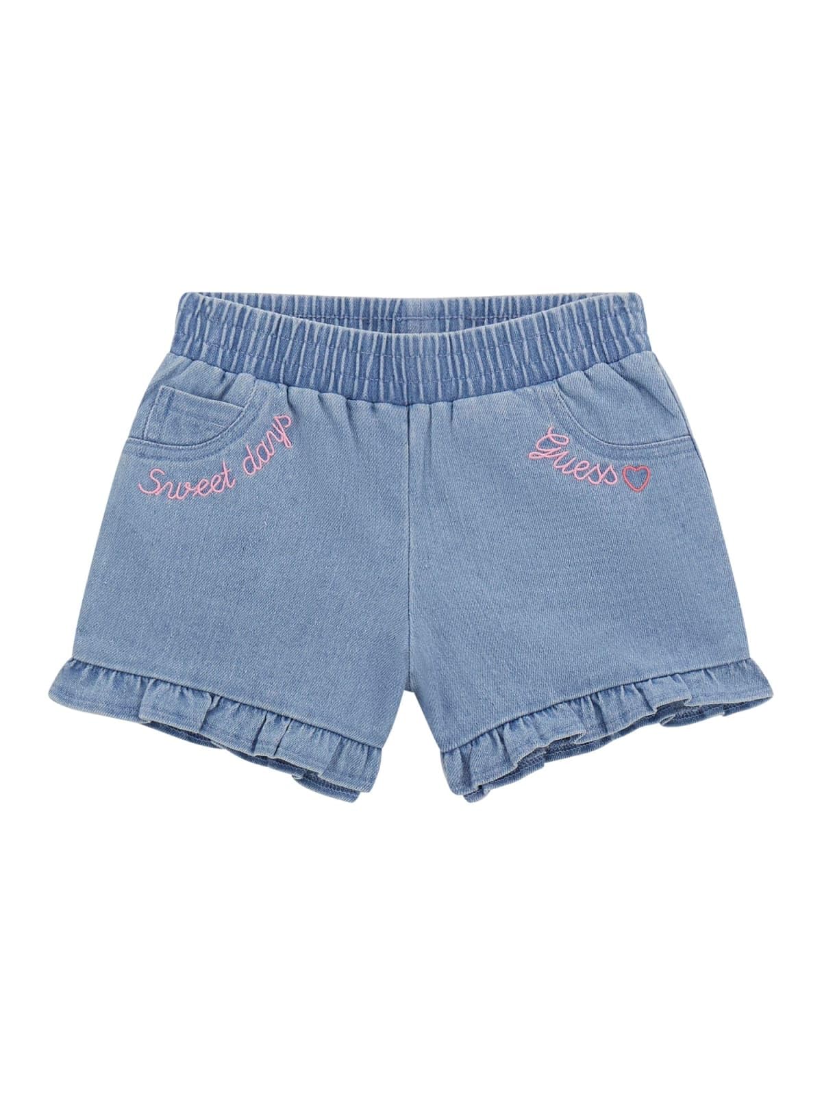GUESS Pantalone Corto per Bambine e Ragazze Blu Cielo 4 Anni (104cm)