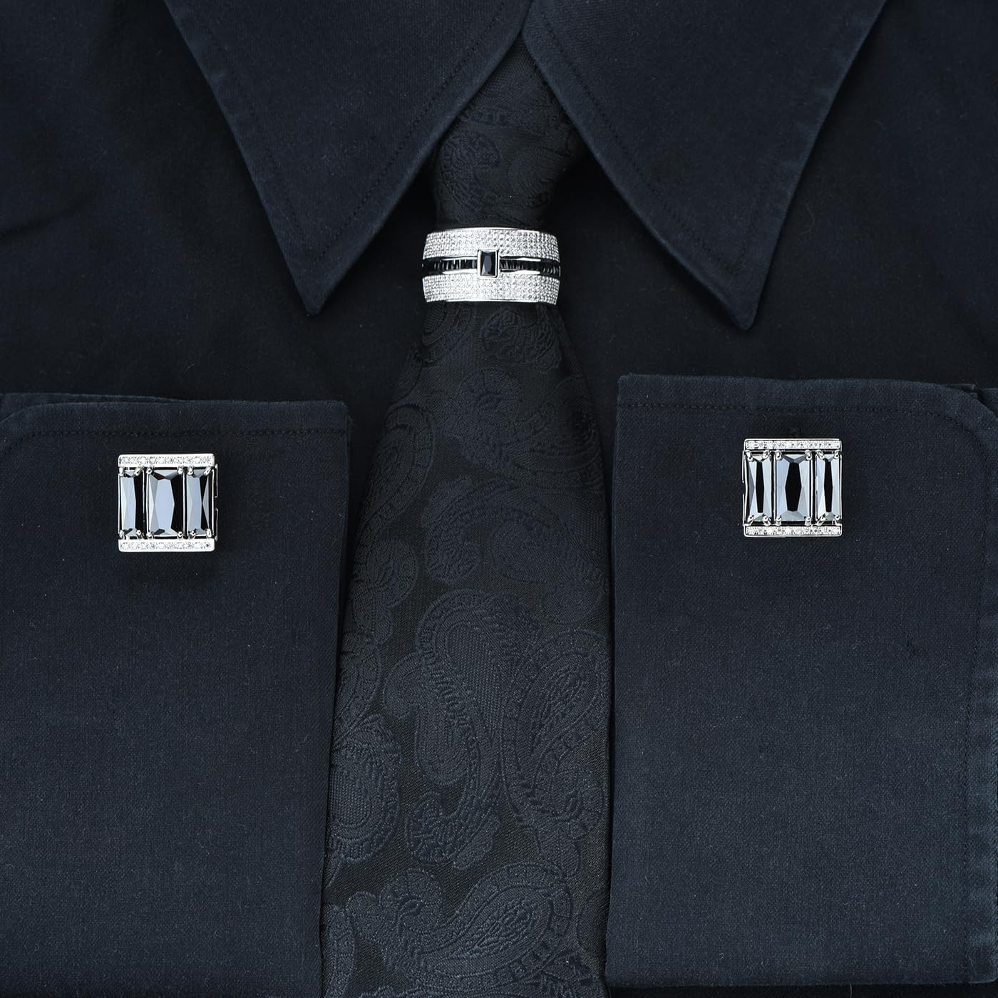 18K Gold Plated Brass Crystal Cufflinks for Men Diamond Crystal Cuff Links for Groom Husband Wedding Cufflinks French Shirt Accessories with Gift Box
