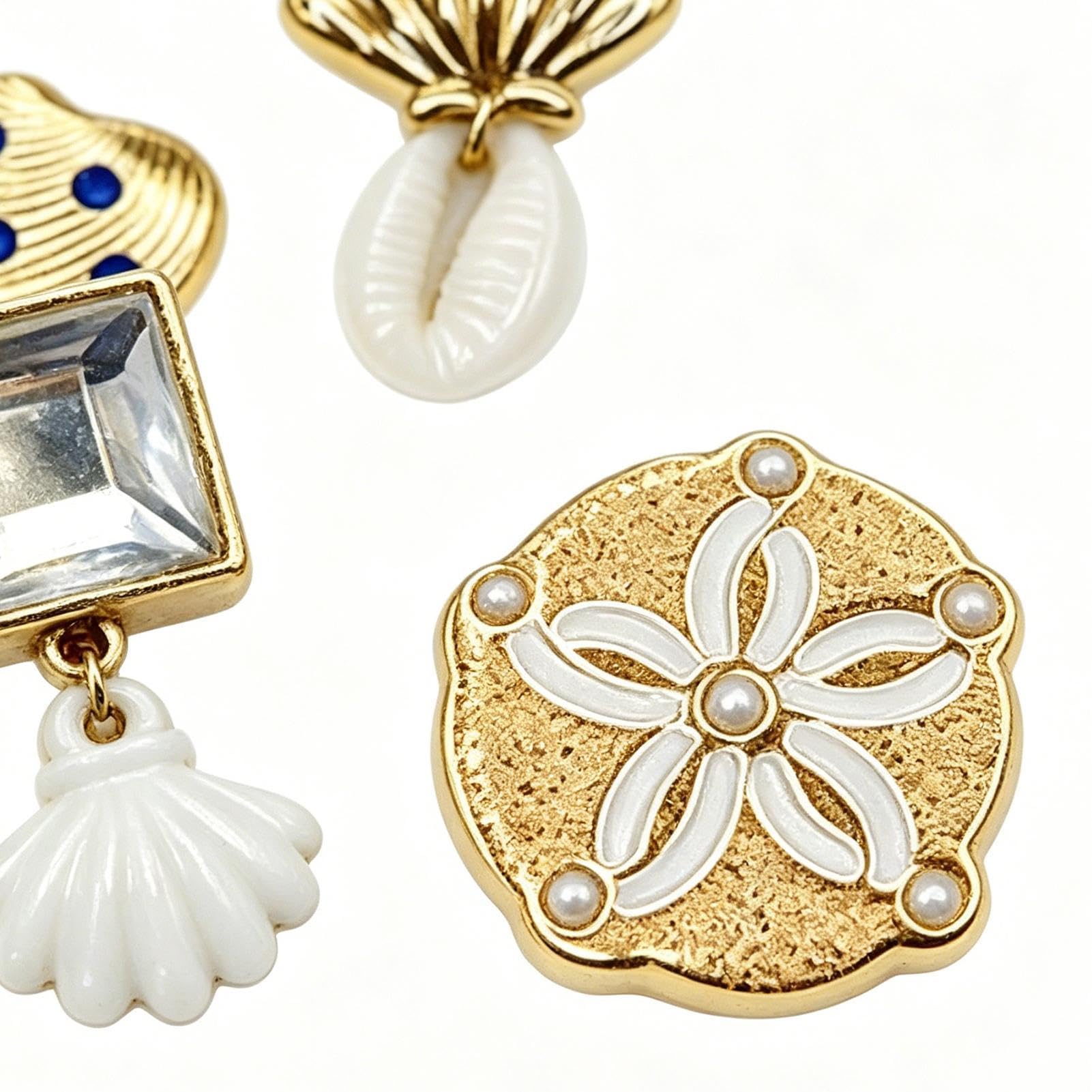 Hausschuhe Charms Sandalen – 6 Stück Gold Meer Thema Muschel Schuhdekor | Schuh-Meer-Charms, Dekorative Sandalen-Accessoires, -Schuhschmuck Für Zuhause, Party, Urlaub, Neujahr, Geburtstag, Stra